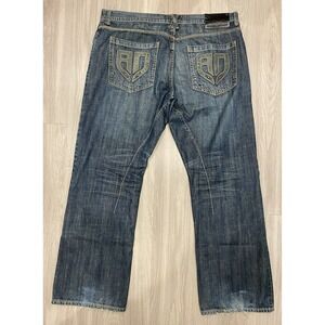 Vintage Artful Dodger Jeans Mens 42 Blue Embroidered Baggy Loose Y2K $170